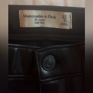 Abercrombie & Fitch Black Loose High Rise Trousers ( leather pant’s)